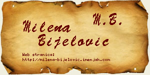 Milena Bijelović vizit kartica